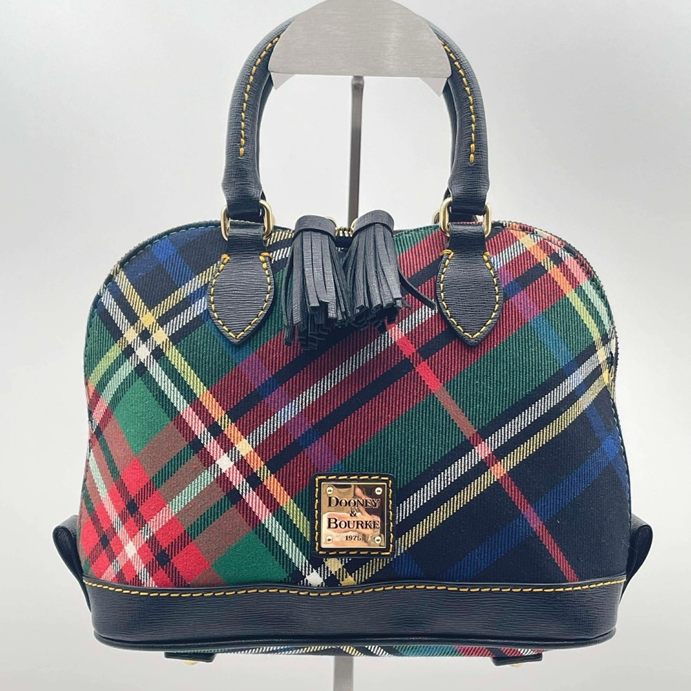 Like New Rare Vintage Dooney & Bourke Tartan Plaid Mini Satchel Hand Bag